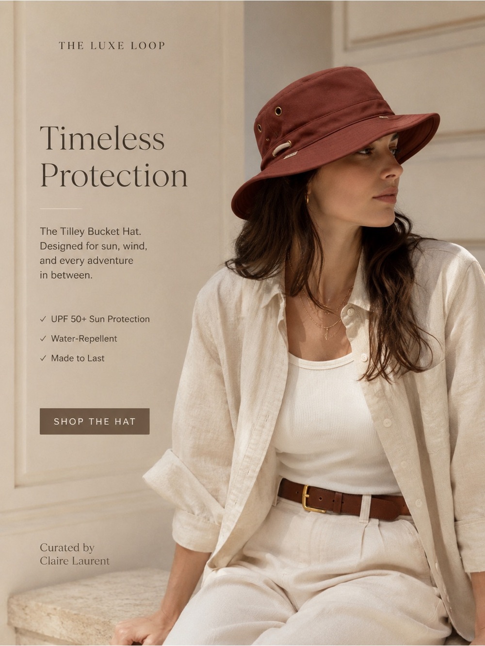 Tilley Women's Bucket Hat in Rust - Timeless Outdoor Style